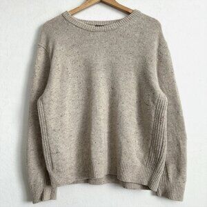 Club Monaco Sweater Men Large Pullover Wool Blend Crewneck Knit Oatmeal Beige